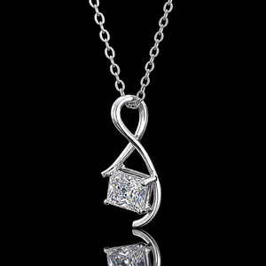 Colgante de Diamante Corte Radiante en Oro Blanco, Elegante Colgante de Diamante de Laboratorio para Mujer, Joyería de Lujo para Uso Diario y Bodas, Regalo de Lujo - Product Image 3