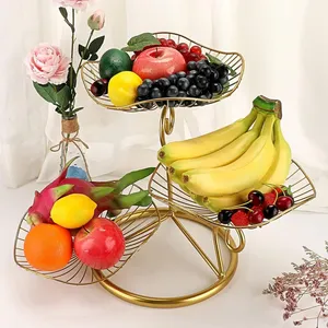 Gold Metal 3-Tier Dessert <b>Stand</b> with Fan-Shaped Trays for Party Food Serving Glam Style Durable Design - Product Image 3
