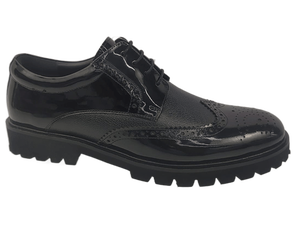 Zapatos Oxford Brogue de Piel Sintética para Hombre, con Cordones, Punta Puntiaguda, Color Sólido, Duraderos, Ajuste Amplio, para Todas las Temporadas - Product Image 1