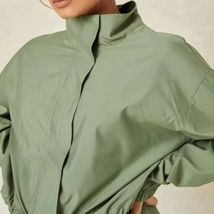Conjunto Deportivo de Dos Piezas de Forro Polar para Mujer, Talla Grande, Chaqueta Corta Cortavientos, Atuendo Personalizado, Ligero, Informal, a la Moda - Product Image 4