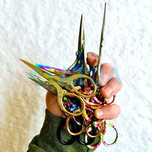 Stainless Steel Embroidery <b>Sewing</b> <b>Scissors</b> with Straight Blades for Thread Trimming Needlework and Craft Use - Product Image 2