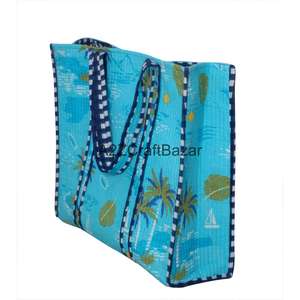 Bolsa de Mano Grande de Algodón Acolchado Hecha a Mano con Asa Larga, Ecológica y Sostenible, Opción de Regalo para Uso Diario, Hecha en Rajasthan - Product Image 1