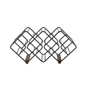 Estante para Vinos de Sobremesa de 6 Botellas, Serie Coleccionista Oenophilia, de Metal Negro Resistente, Soporte de Vino Industrial Independiente - Product Image 5