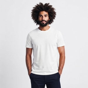 High Quality 100% Cotton Regular Fit Short Sleeve O-Neck <b>T</b>-<b>Shirt</b> Digital Printing Blank Design Front Logo Option for <b>Men</b> - Product Image 3