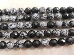 ลูกปัดหินแจสเปอร์ทรงกลมเหลี่ยมเพชรพลอยลายเกล็ดหิมะแบบเต็มเม็ด สำหรับทำเครื่องประดับ DIY ขายส่ง - Product Image 4