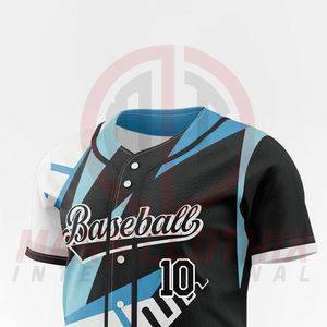 High Quality Custom Design Baseball Jersey Wholesale Custom <b>Blank</b> Button Heat-Transfer Baseball T-shirt - Product Image 6