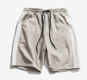 Shorts Bermuda en coton uni pour homme avec cordon de serrage à la taille, style décontracté - Product Image 1