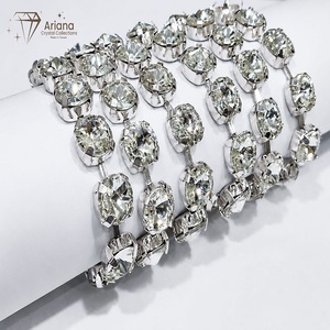 Cadena de Copas de Cristal Plateado de Primera Calidad ARIANA de 10 mm con Pedrería Plateada para Joyería, Vestidos de Novia, Prendas de Vestir y Manualidades - Product Image 6