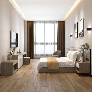 Moderna Base de Cama King Size de Madera de Teca Sólida, Ecológica y Duradera, Juego de Muebles para Dormitorio de Apartamento u Hotel - Product Image 6