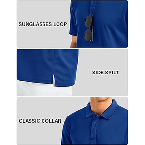 เสื้อโปโลชายสีน้ำเงิน แขนสั้น แบบลำลอง ผ้าระบายอากาศ รับทำโลโก้ตามสั่ง OEM ODM - Product Image 4