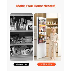 Regolabile a 6 livelli sopra la porta organizzatore dispensa appendiabiti per cucina - Product Image 6