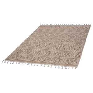 Juego de alfombras geométricas para interiores y exteriores de la colección LOOM and LUXE, 5X7, color moca - Product Image 3