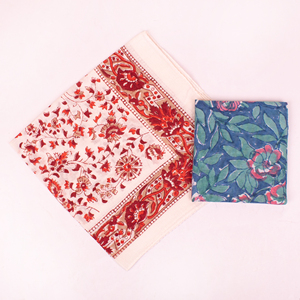 Women's Craftjaipur Hand Block Printed Cotton Square <b>Bandana</b> Head Wrap Floral Pattern All Seasons Multi-Color Fashion Bohemian - Product Image 4