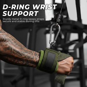 Custom Logo <b>Adjustable</b> Cotton & Neoprene Weightlifting Wrist Straps with D-<b>Rings</b> Eco-Friendly & Breathable for Powerlifting - Product Image 2