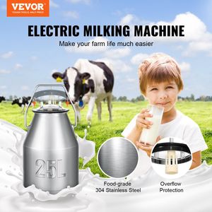 Mungitrice per mucche elettrica a pressione regolabile 6.6 Gal/25 L secchio in acciaio inox per uso alimentare tubi per tazze in Silicone automatico - Product Image 2