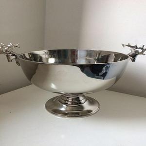 Porcelain American Style Serving Bowl Olive Branch Handles Polished Modern Design Dishwasher Safe Decorative Accent Party Use - Product Image 4