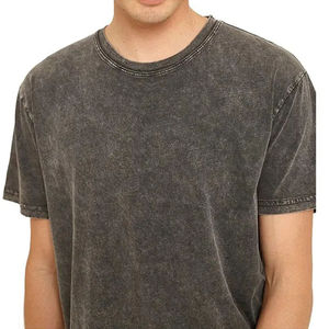 T-shirt surdimensionné vintage délavé à l'acide pour homme - 100 % coton écologique imprimé sérigraphié - Style streetwear décontracté - Product Image 5
