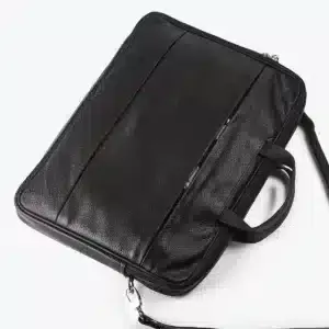 Classic Men’s Black Leather Laptop Bag Premium Executive Business <b>Briefcase</b> with Large Capacity & Professional Office Design - Product Image 6
