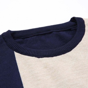 Suéter Casual Básico para Hombre, Diseño Intarsia con Bloques de Color, Tallas Grandes, Corte Ajustado, Cuello Redondo, Manga Larga - Product Image 5