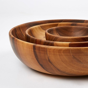 Juego de Tazones de Madera Hechos a Mano, Ecológicos y Duraderos, Diseño Moderno de Madera Natural, Personalizables, para Servir Comida en Fiestas, Tazones para Regalo - Product Image 3