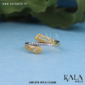 Anillo de Dedo Ligero de Oro Sólido de 18K para Mujer, Diseño Minimalista, Religioso, Hecho en India, para Bodas, Fiestas y Aniversarios - Product Image 3