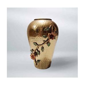 Vente chaude Moderne En Aluminium De Table Fleur Vase Martelé Motif Miroir Polonais Traditionnel Moderne En Métal Vase De Table - Product Image 5