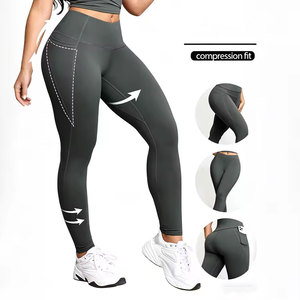 Leggings para Mujer con Bolsillos, Color Sólido, Cintura Alta, Efecto Levanta Glúteos, Pantalones Elásticos Ajustados para Entrenamiento, Ropa Casual - Product Image 1