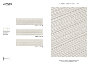 Carrelage mural linéaire côtelé 75x300mm en céramique brillante couleur crème, collection Lavaline, charme crémeux élégant, aléatoire 03, luxe - Product Image 4