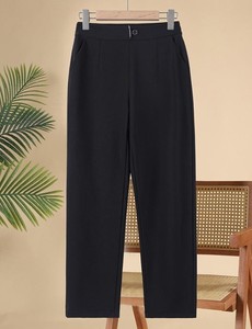 Women's Comfortable Elastic Trousers Pants Casual Autumn Regular Solid 100% Cotton Canvas Suit - Product Image 6