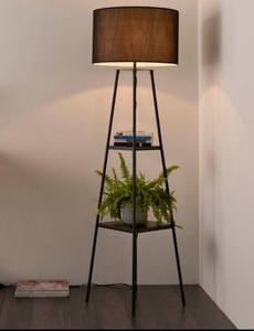 Modern Iron Floor Lamp with Multicolored Fabric Drum Shade High CRI 90 Minimalist Design LED Light Source for <b>Office</b> Use - Product Image 3