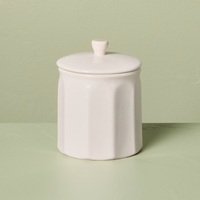 Pot à épices en céramique artisanal, glaçure mouchetée, couvercle hermétique, récipient de rangement compact pour cuisine, accent décoratif rustique pour comptoir
