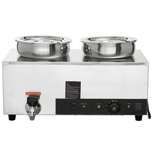 Scaldavivande Elettrico Commerciale da 1200W con Doppio Pentolone in Acciaio Inox da 7.4QT, Temperatura Regolabile da 86~185 Fahrenheit, Attrezzatura per Mantenere Caldi gli Alimenti - Product Image 3