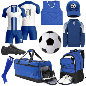 Sac à dos de football bleu avec compartiment pour chaussures et rangement pour ballon, pour adultes, unisexe, poches en maille imperméables, fermeture à glissière - Product Image 1