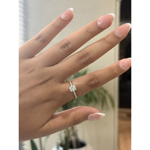 Exclusive Round Lab Created Diamond Hidden Halo Pave <b>Ring</b> 1.10 Carat EF VVS VS Solid Gold <b>Fine</b> Jewelry Romantic Gift - Product Image 1
