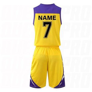 Uniforme de Baloncesto Personalizado en Morado, Transpirable, de Poliéster, de Alta Calidad, Cómodo, Conjunto de Camiseta sin Mangas y Pantalones Cortos - Product Image 4
