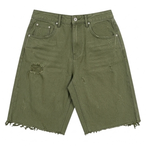 Shorts en jean vintage pour hommes, coupe bootcut, taille mi-haute, boutonnés, séchage rapide, style streetwear décontracté, vente en gros pour l'été - Product Image 2