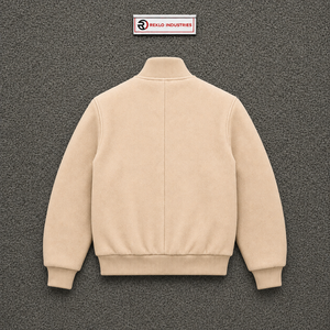 Chaqueta Varsity Beige Satinada Personalizada con Textura, Chaqueta Bomber de Béisbol para Hombre, Mujer, Unisex, Moda Urbana, Ropa Exterior con Botones - Product Image 6