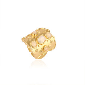 Anillo de piedra lunar natural, suave, ovalado y redondo, grande, chapado en oro de 18k, joyería bohemia, regalos de aniversario - Product Image 3