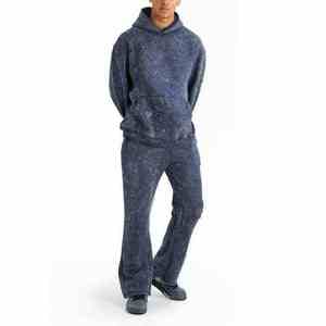 Survêtements pour hommes en coton 100% avec broderie délavée et effet usé, logo personnalisé, style streetwear, prix abordable, vêtements d'hiver - Product Image 6