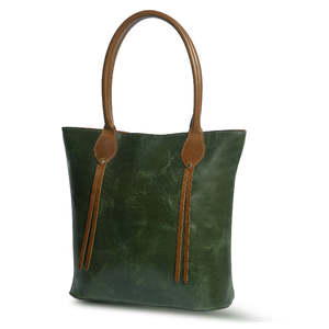 กระเป๋าโท้ทหนังวินเทจสีน้ำตาล กระเป๋าสะพายไหล่สไตล์เรโทร ปิดด้วยซิป ความจุขนาดใหญ่ เหมาะสำหรับการเดินทาง ช้อปปิ้ง และใส่แล็ปท็อป - Product Image 2