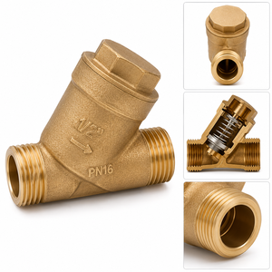 Clapet anti-retour à ressort en bronze de 1/2 pouce, pièces de service en acier inoxydable AISI 410, filetage mâle BSP - Product Image 1