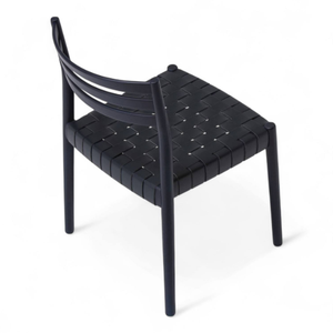 Chaise de salle à manger en bois au design minimaliste avec assise tressée pour la décoration de la maison et le mobilier de jardin - Product Image 3