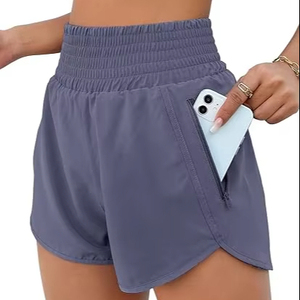 Customizable DTG Logo Women's Athletic Shorts High Waisted Quick Dry Running Shorts Waterproof Bulk Gym Wear shorts - Product Image 1