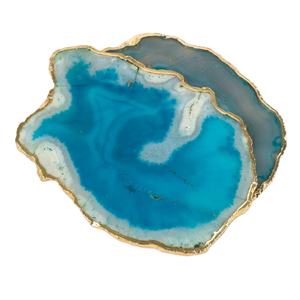 Latest Theme Tableware Accessories Agate <b>Coaster</b> With <b>Gold</b> Electroplated Agate Slice at Wholesale Price with Premium Quality - Product Image 1
