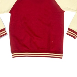 university Women's Red Cream Crew Neck Pullover Sweatshirt <b>Men</b> Regular Fit Casual Knitted Winter Embroidered Custom Logo Fleece - Product Image 3