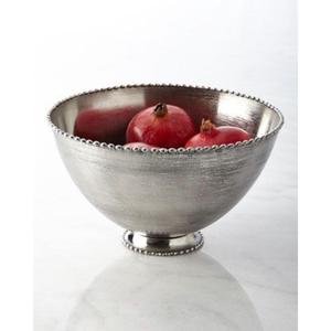 Bol de service classique en métal fait main, finition polie, bord cannelé, plat décoratif pour fête, bol de service alimentaire sur piédestal, vaisselle - Product Image 4