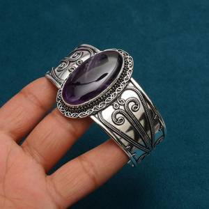 Pulsera de Amatista Hecha a Mano con Plata de Ley 925 Chapada en Oro, Joyería de Piedras Preciosas Naturales para Mujer, Regalo de Lujo al por Mayor - Product Image 5