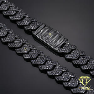 Collar de Plata de Ley 925 con Diamantes Cultivados en Laboratorio, Cadena Texturizada, Joyería para Marcas de Moda y Compradores Mayoristas - Product Image 5