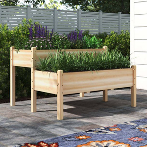 Wholesale 2-Tier Wooden Raised <b>Garden</b> Bed Outdoor <b>Planter</b> Box Stand Made of Natural Fir Wood with Drainage Holes for <b>Vegetables</b> - Product Image 1