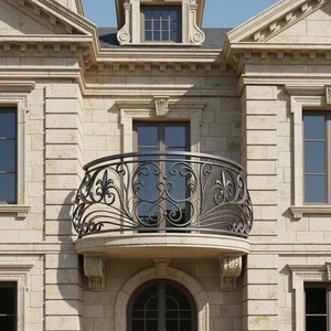 Rampe de balcon en fer forgé traditionnel KHP, résistante à la rouille, facile à installer, 10 lb, pour usage extérieur - Product Image 4
